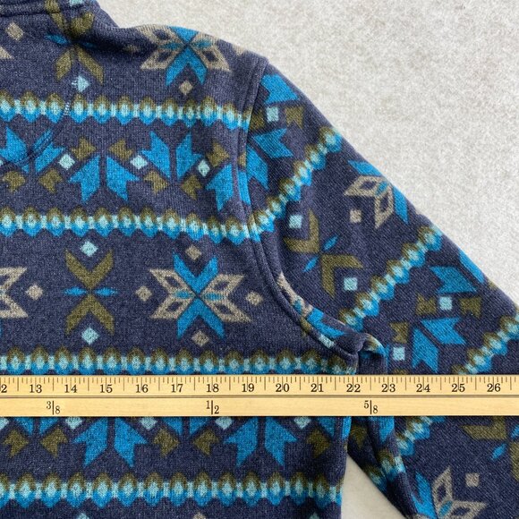 Vintage L.L. Bean Fleece Jacket Men's L Reg Purple Nordic Aztec Fair Isle Y2K - Picture 12 of 13